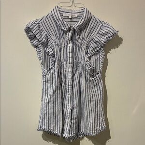 Melissa Nepton Blue & White Stella Blouse - Women’s M‎